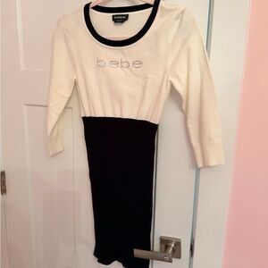 Bebe Logo Color Block Sweater Dress